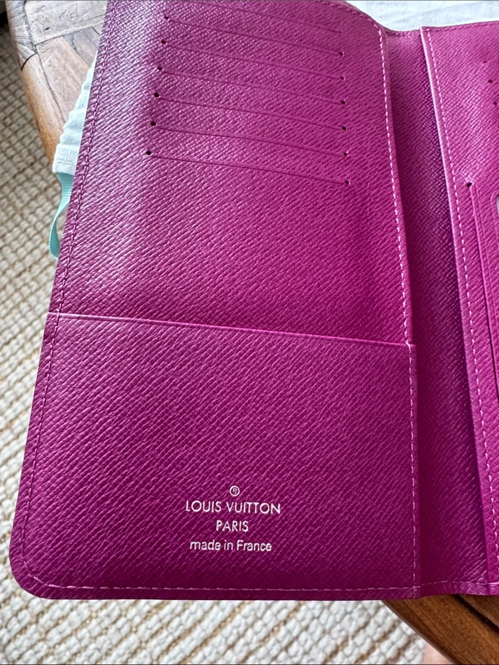 Louis Vuitton Deep Plum Epi Leather Clasp Wallet